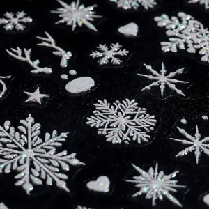 2 Feuilles Stickers Nail art Flocons / Noël