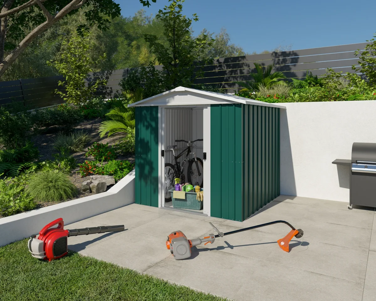 Abri de jardin métal - 2,02 x 2,17 x 1,89 cm - double- porte coulissante - robuste, spacieux et sans entretien – Image 5