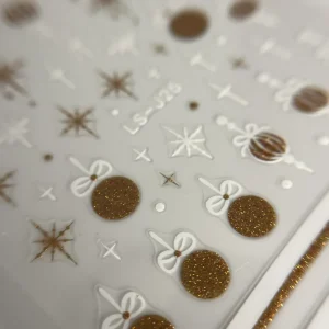 2 feuilles Stickers Noël Doré - model 3