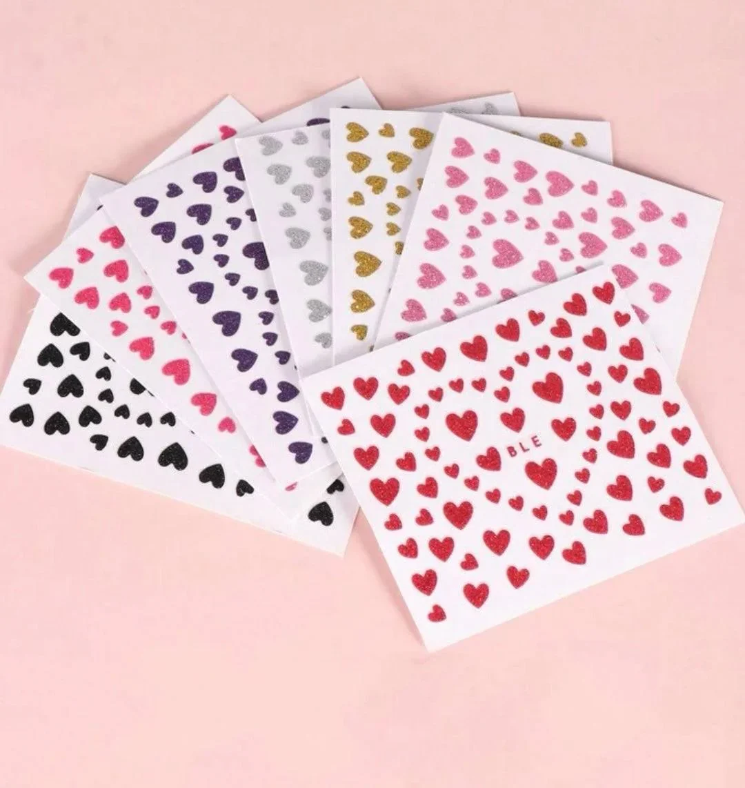 6 pièces Stickers autocollants Cœurs Saint Valentin