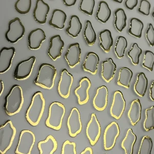 1 feuille Stickers Nail Art - Cercle Doré Chromé