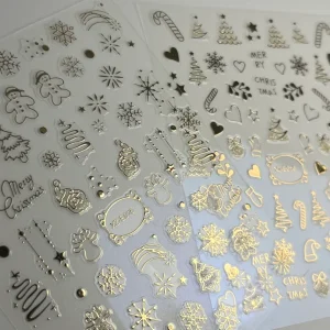 2 feuilles Stickers Noël Sucre d’orge / Nail Art