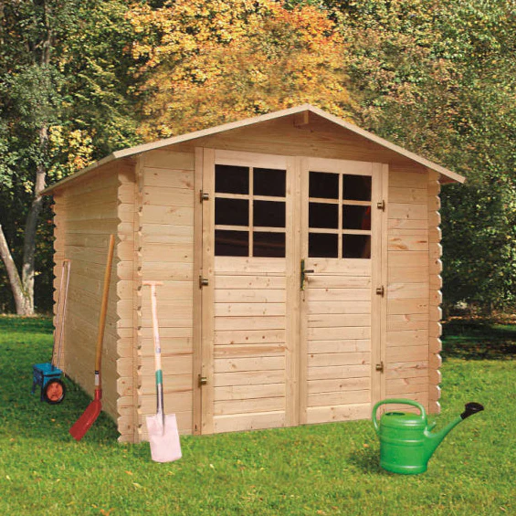 Abri de jardin Guillaume - 2,48 x 2,48 m - sapin du Nord certifié - double-porte avec fenêtres – Image 2