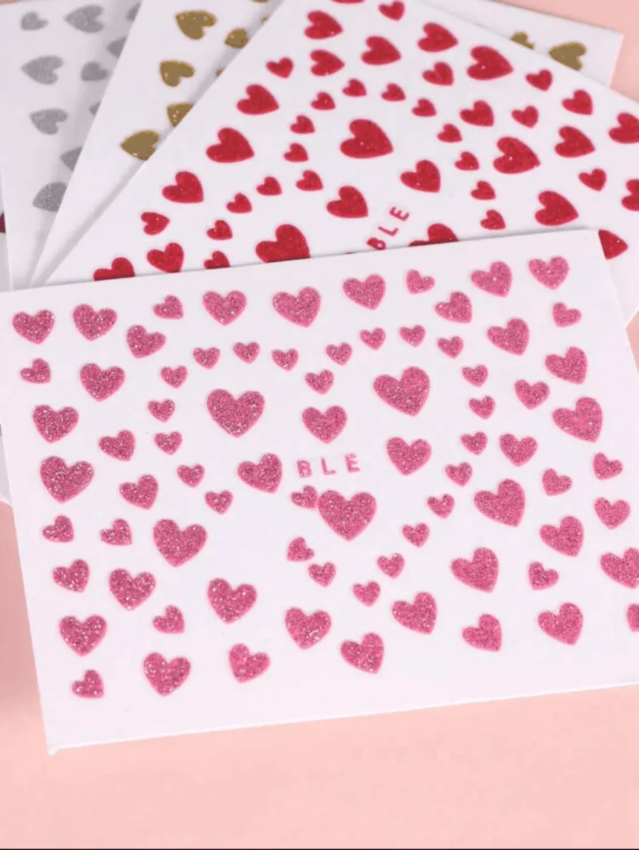 6 pièces Stickers autocollants Cœurs Saint Valentin – Image 3