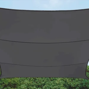 Voile d’ombrage rectangulaire - 4x3 m - gris foncé – PE 180g/m² – Anti-UV 90%