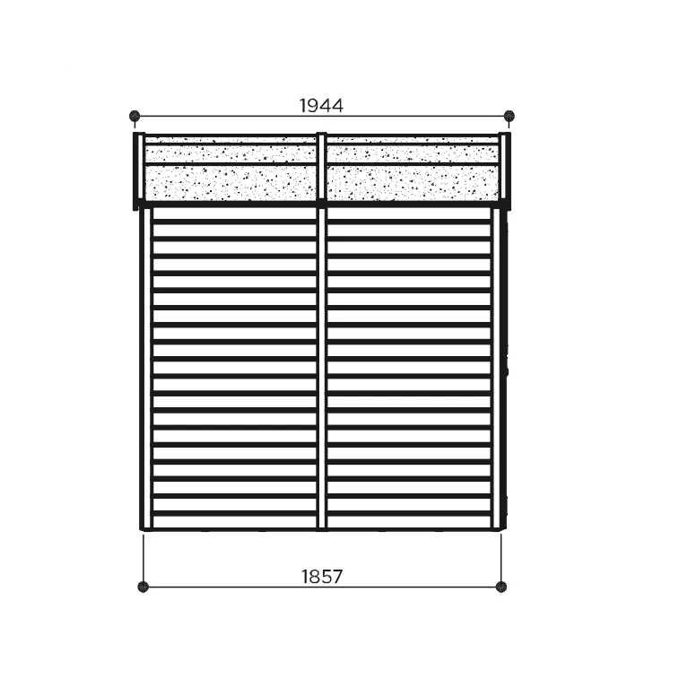 Abri de jardin Elsa - 2, 12 x 1,85 m - traité - avec plancher - sapin du Nord certifié - double-porte avec fenêtres – Image 5