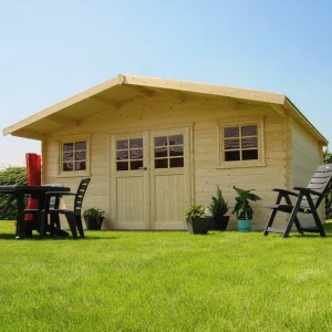 Abri de jardin Zürich - 5,08 x 3,88 m - sapin du Nord certifié - double-porte avec fenêtres