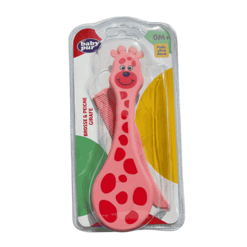 BABY PUR BROSSE ET PEIGNE GIRAFE 0M+ 79003 – Image 3