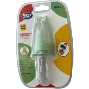 BABY PUR – DISTRIBUTEUR D&rsquo;ALIMENTS AVEC CUILLERE EN SILICONE 4M+