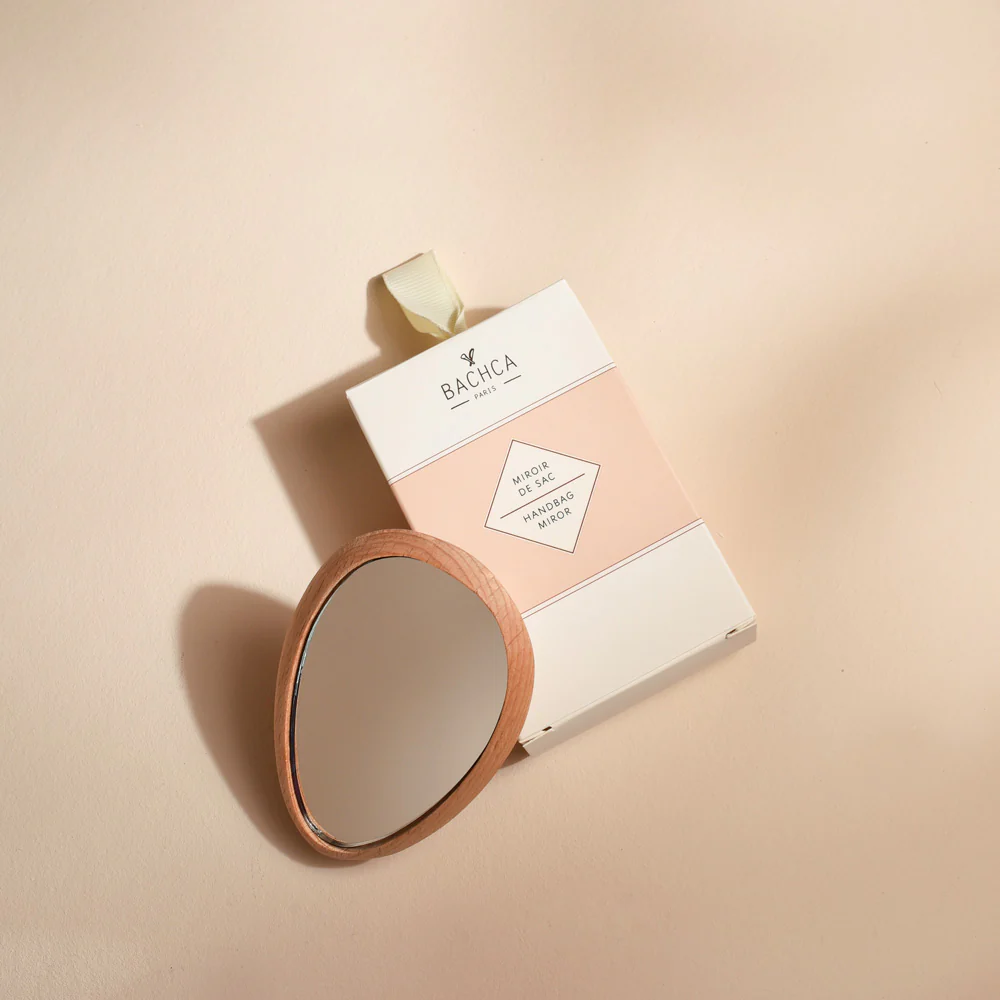 Miroir de sac en bois & pochette en coton – Image 4