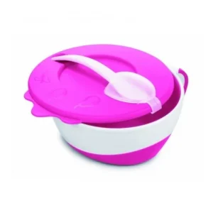 CANPOL BABIES BOL 350ML AVEC COUCIE ET CUILLER AVEC COUVERCLE ROSE  31/406