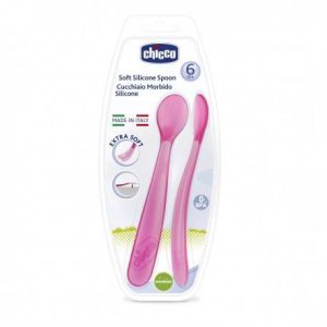 CHICCO 2 CUILLERE SILICONE 6M+