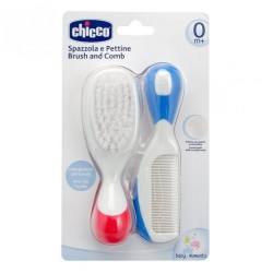 CHICCO BROSSE ET PEIGNE ROUGE ET BLEU