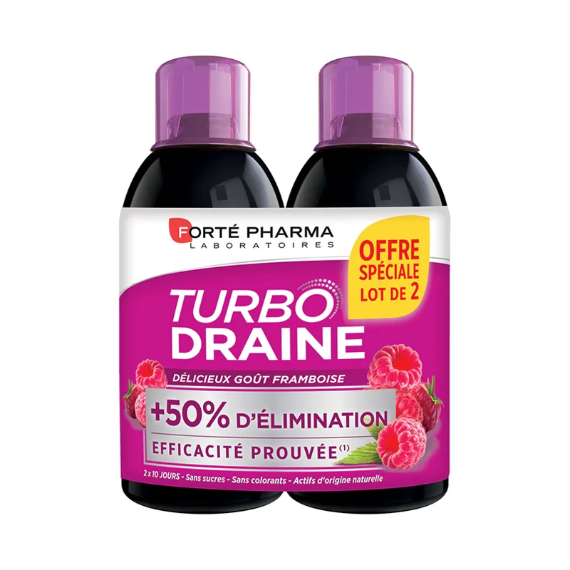 FORTE PHARMA TURBODRAINE MINCEUR FRAMBOISE 500ML( -50% SUR LE 2 EME ) – Image 2