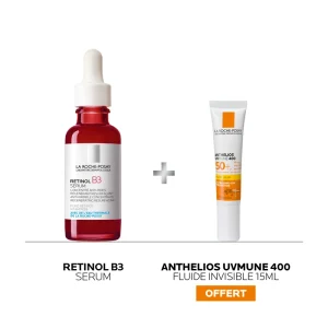 LA ROCHE POSAY COFFRET RETINOL B3 SERUM 30ML + UVMUNE 400 FLUIDE INVISIBLE SPF50+ 15ML OFFERT