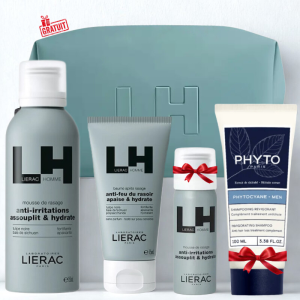 LIERAC HOMME TROUSSE+PHYTOCYANE 100ML(OFFERT)+MOUSSE DE RASAGE 50ML(OFFERT)