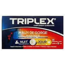 TRIPLEX JOUR NUIT MAUX DE GORGE 16 COMPRIMES