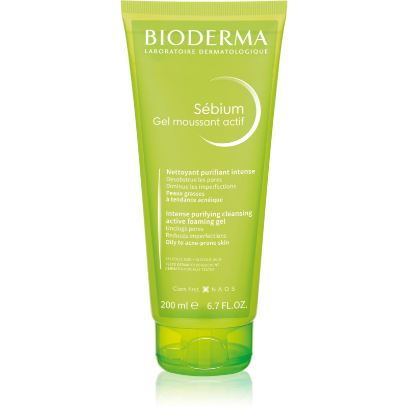 BIODERMA SEBIUM GEL MOUSSANT ACTIF 200ML PEAUX GRASSES A TENDANCE ACNEIQUE – Image 2